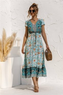 Robe Bohème Chic Vert Bohème Robe Bohème Chic Vert Bohème