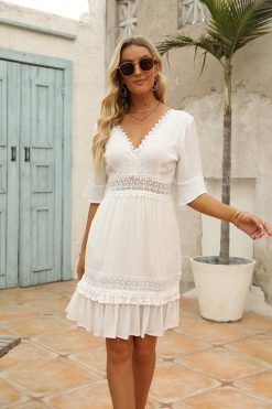 Robe Coupe Droite Dentelle Femme Bohème Robe Coupe Droite Dentelle Femme Bohème