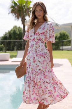 Robe Longue Bohème Rose Robe Longue Bohème Rose