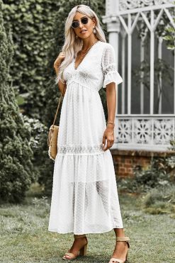 Robe Manche Dentelle Blanc Bohème Robe Manche Dentelle Blanc Bohème