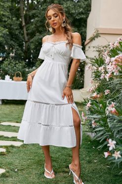 Robe Mi-Longue Blanche Bohème Robe Mi-Longue Blanche Bohème